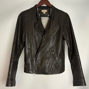 John Varvatos x Converse Brown Leather Moto Jacket